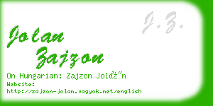 jolan zajzon business card